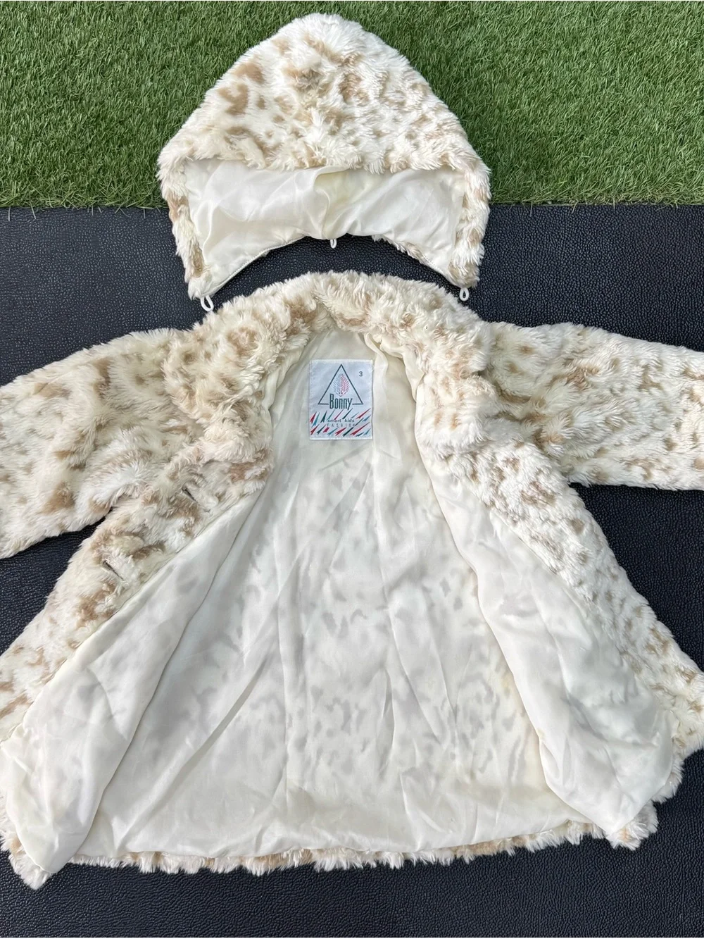Bonny Kids Faux Fur Hooded Coat With Removable Hood